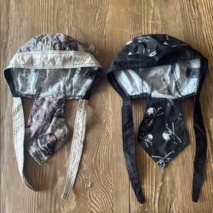 Pirate Head Scrub Cap set of 2 one size - skulls / surrender your booty new